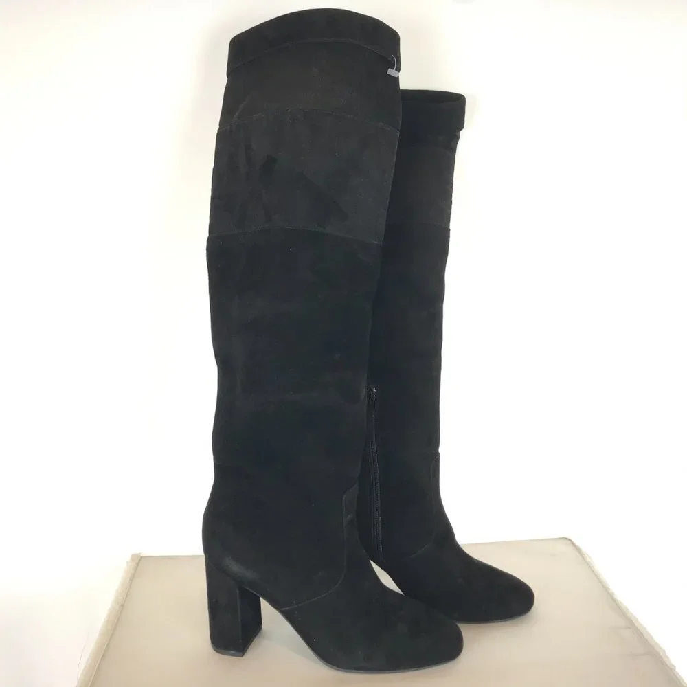 NWT Size 7.5 Cole Haan Black Tess Suede Cuff Boot